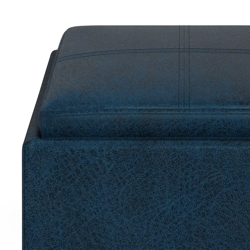 Rockwood - Upholstered Cube Storage Ottoman With Tray by HouseOfZazla