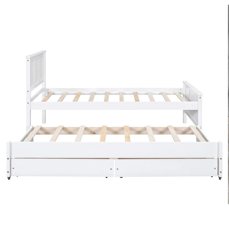 Platform Bed With Trundle And Drawers