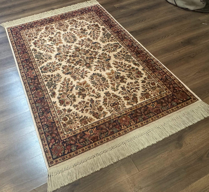 4x6 Karastan Rug Ivory Sarouk #760, Wool Vintage Original 700 Series by Jewel Rugs