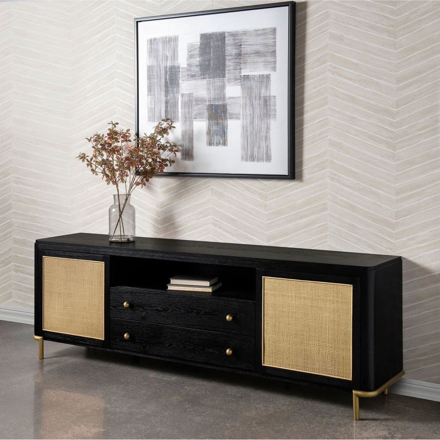 Benson - 2 Door TV Stand With Dual Drawers by HouseOfZazla