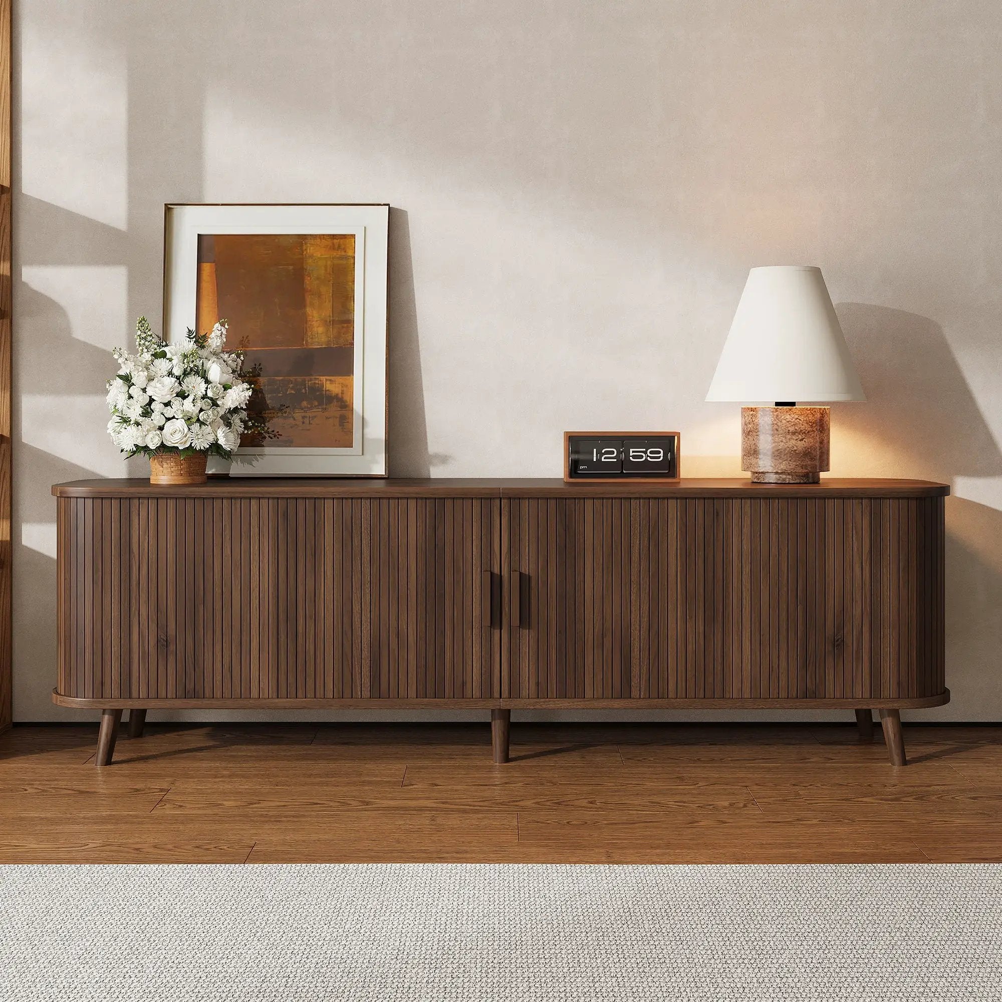70" TV Stand, Media Center With Ample Storage - Dark Brown by Unique Piece Furniture