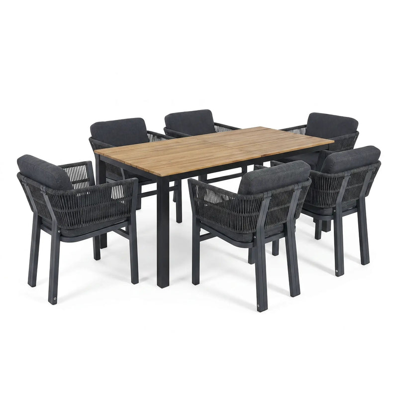 7-Piece Outdoor Dining Set with Acacia Wood Table and Chairs by HouseOfZazla