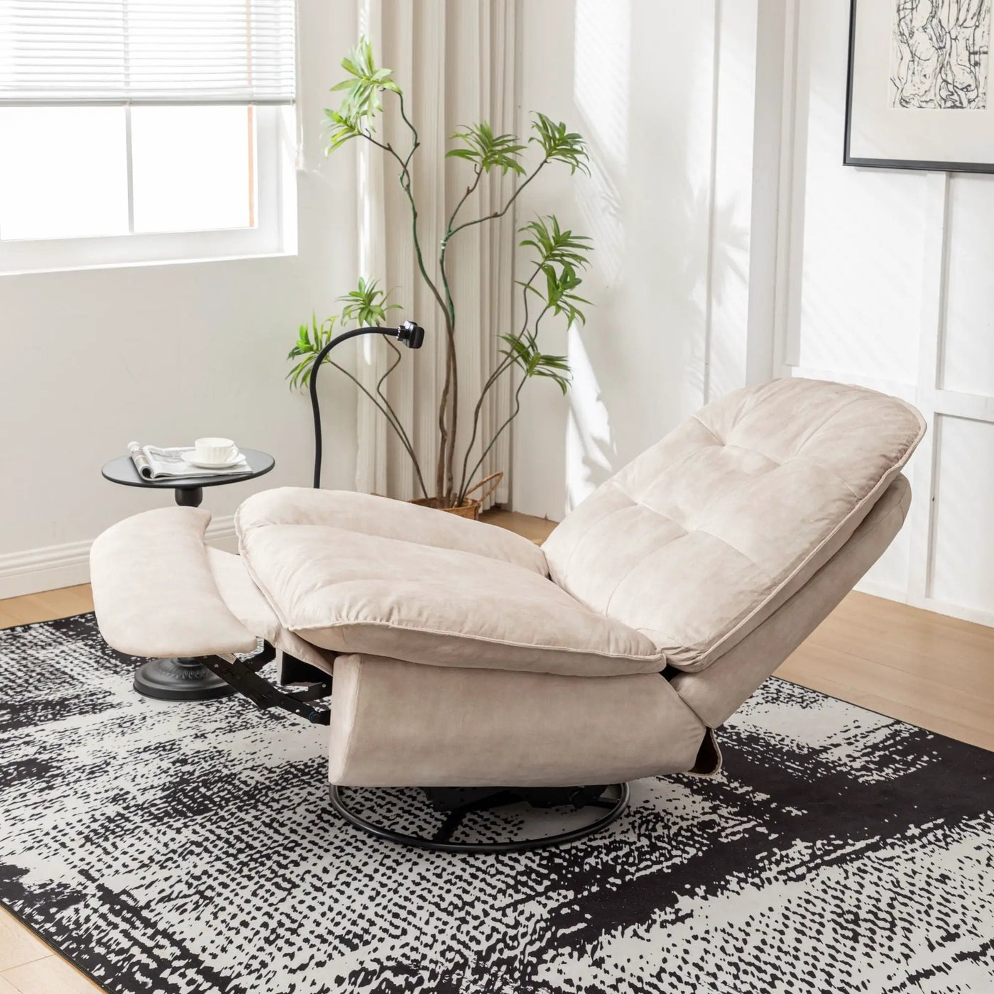 Modern Swivel Gliding Recliner Chair With Rocking Function And Phone Holder, Large Comfortable by HouseOfZazla