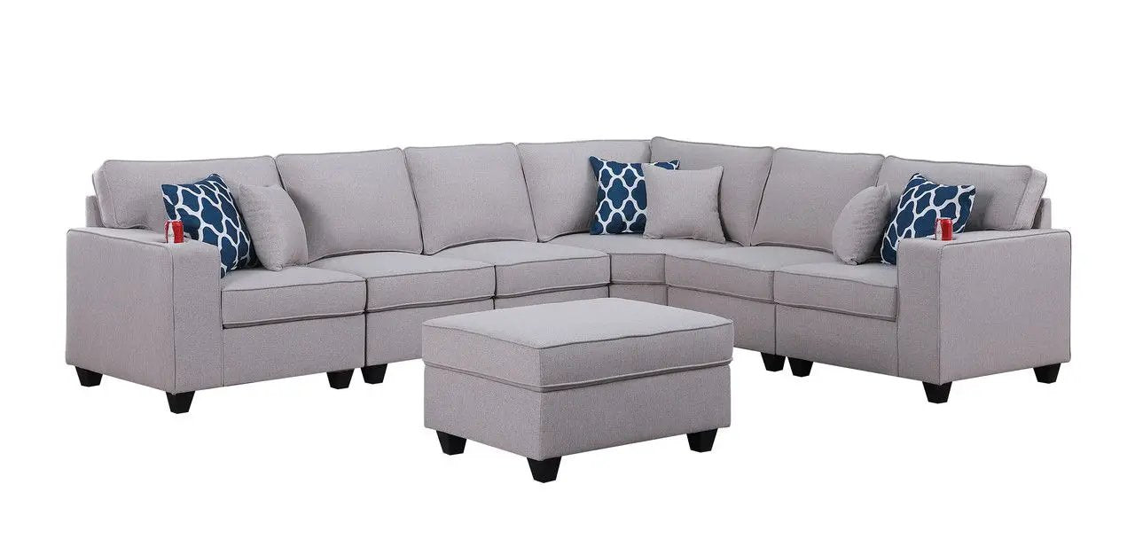 Cooper - Comfort Sectional Sofa With Ottomans And Cupholder by Unique Piece Furniture