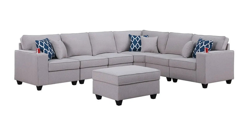 Cooper - Comfort Sectional Sofa With Ottomans And Cupholder by Unique Piece Furniture