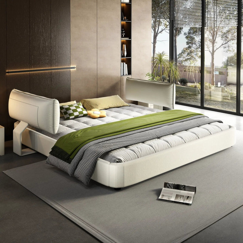Cloud Bed Frame With Oversized Padded Movable Headboard by HouseOfZazla