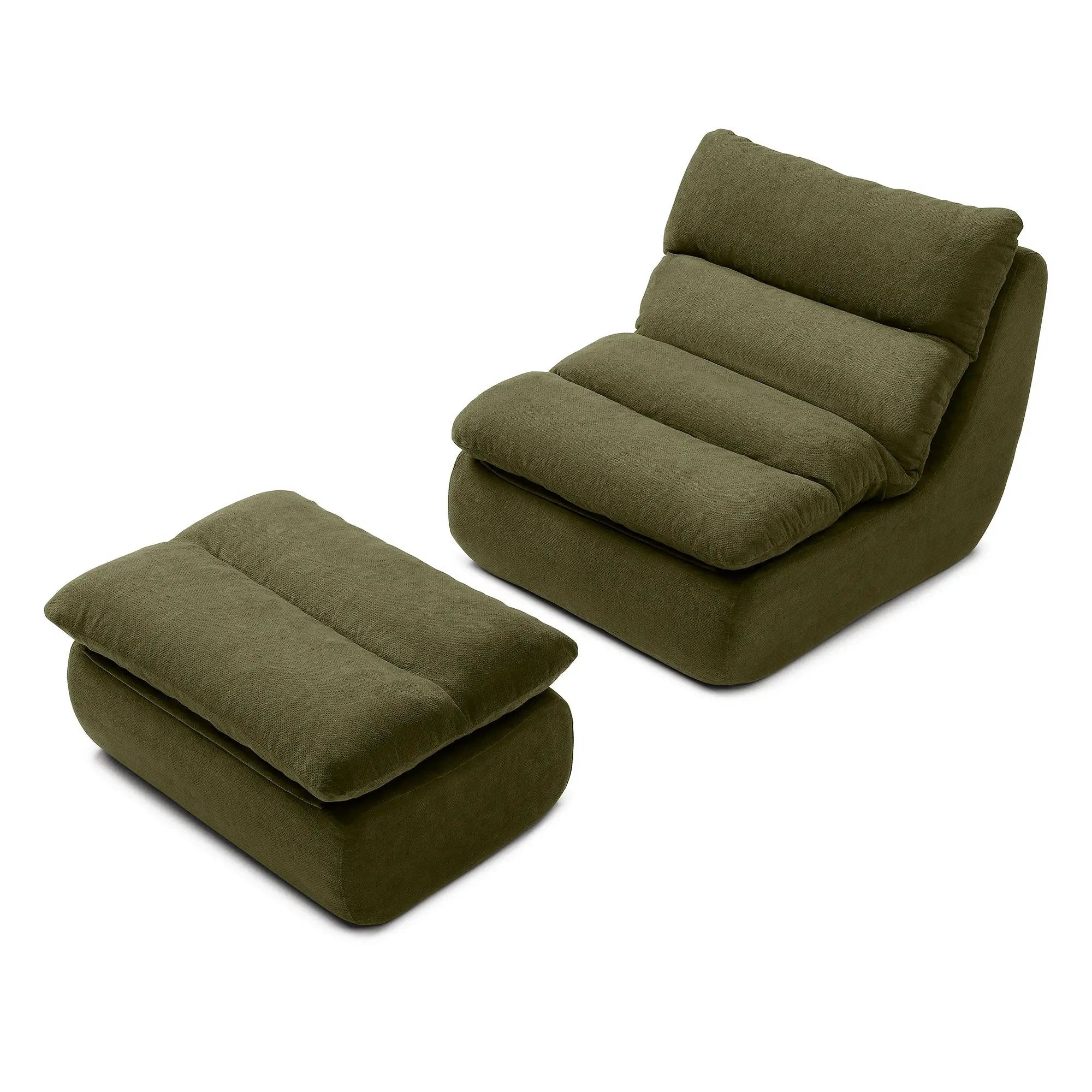 32" Bean Bag Chair with Ottoman by HouseOfZazla