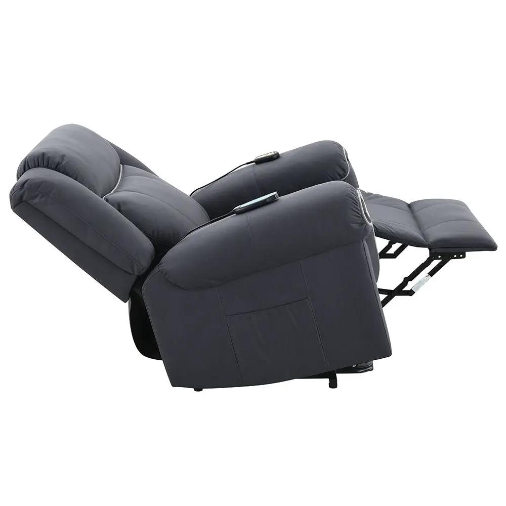 Domana - Power Recliner With Lift & Heating & Massage - Dark Blue Fabric by Unique Piece Furniture