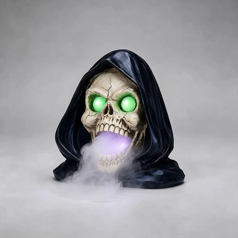 Halloween Grim Reaper Skull Statue with LED Light by HouseOfZazla