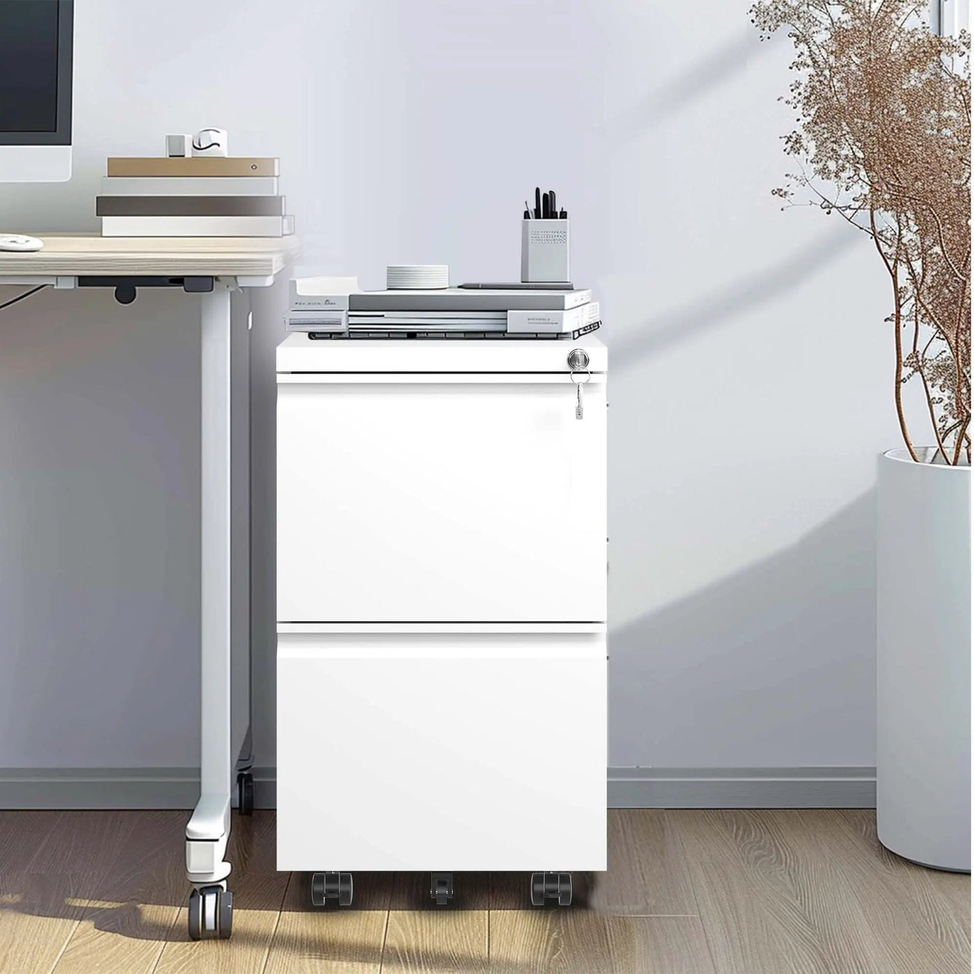 Metal Drawer Mobile File Cabinet With Lock For Home Office Organizer by HouseOfZazla