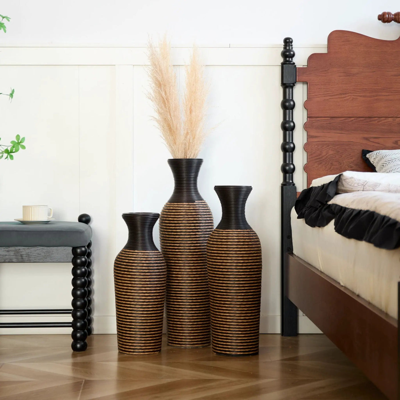 Classic And Neat Floor Vase, High Independent Flower Stand (Set of 3) by Unique Piece Furniture