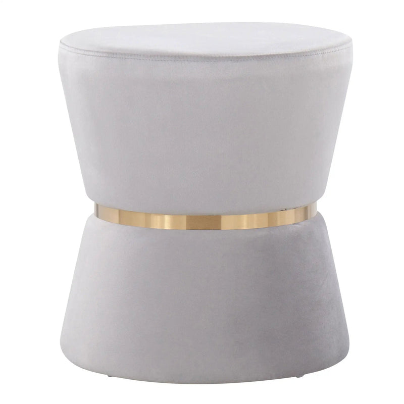 Gemma - Contemporary / Glam Ottoman - Silver / Gold by HouseOfZazla