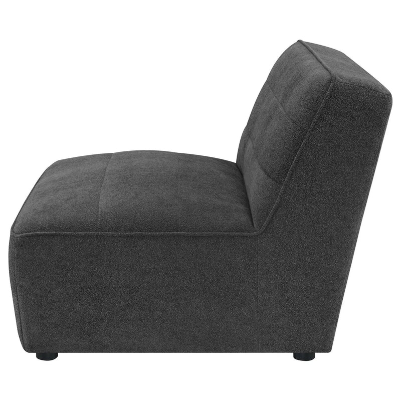 Ortega - Upholstered Armless Chair - Charcoal by HouseOfZazla