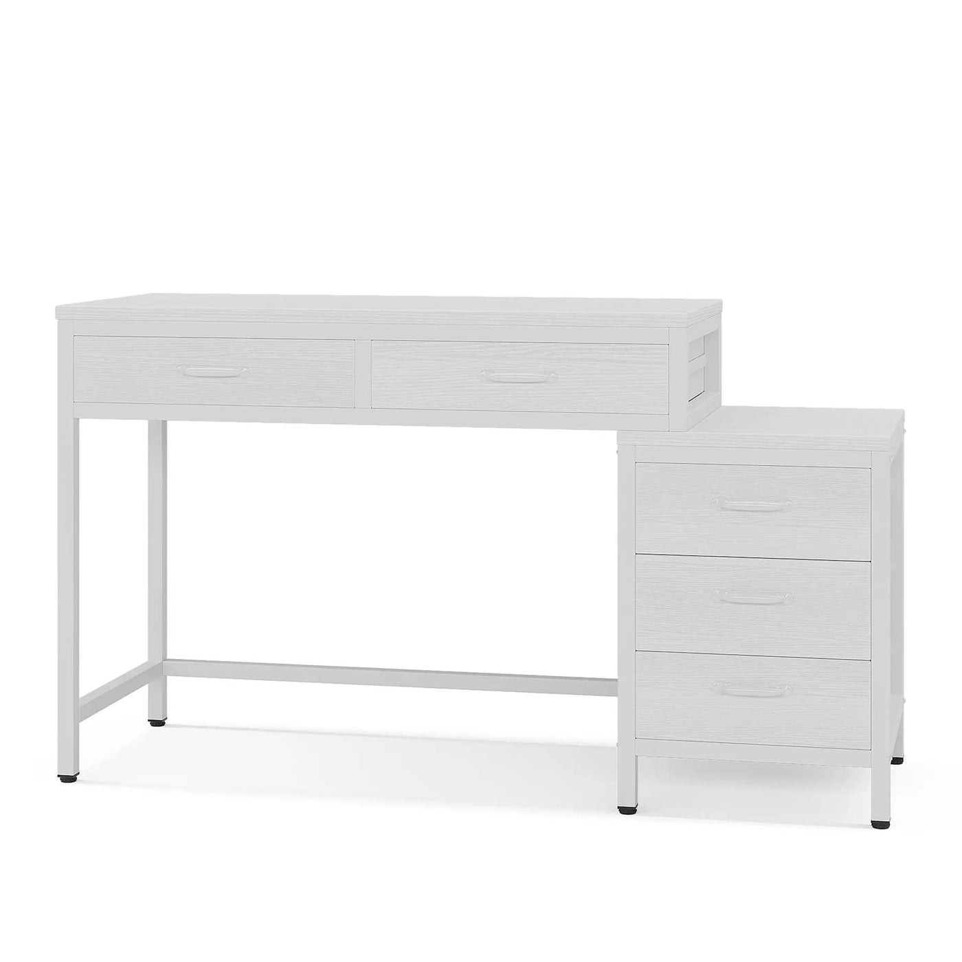 Computer Desk With Reversible 5 Drawer Storage, Frame Writing Table For Small Spaces by HouseOfZazla