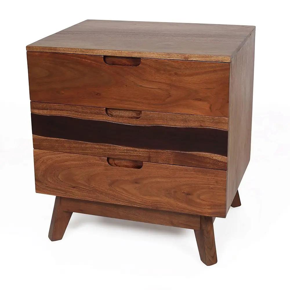 Nightstand Natural Wood - Brown by Unique Piece Furniture