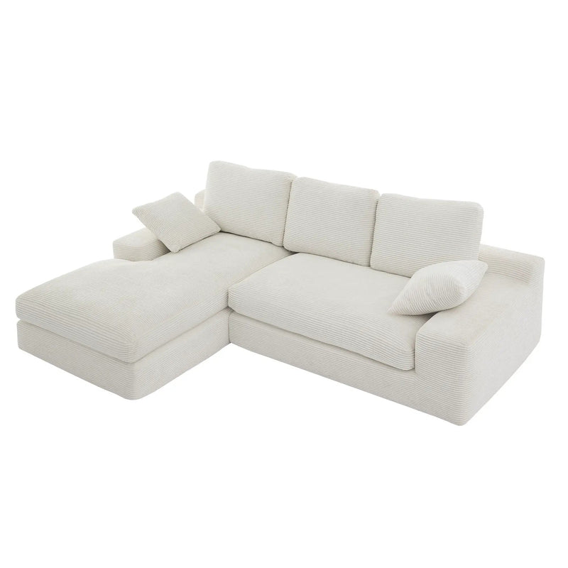 Compressed Sofa With 3 Back Cushions, 2 Throw Pillows