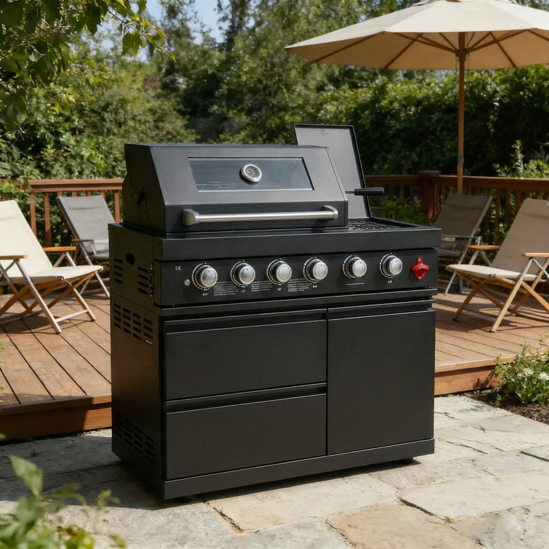 46-Inch 75300 BTU 6-Burners Deluxe Stainless Steel Gas Outdoor Kitchen Barbecue Grill by HouseOfZazla