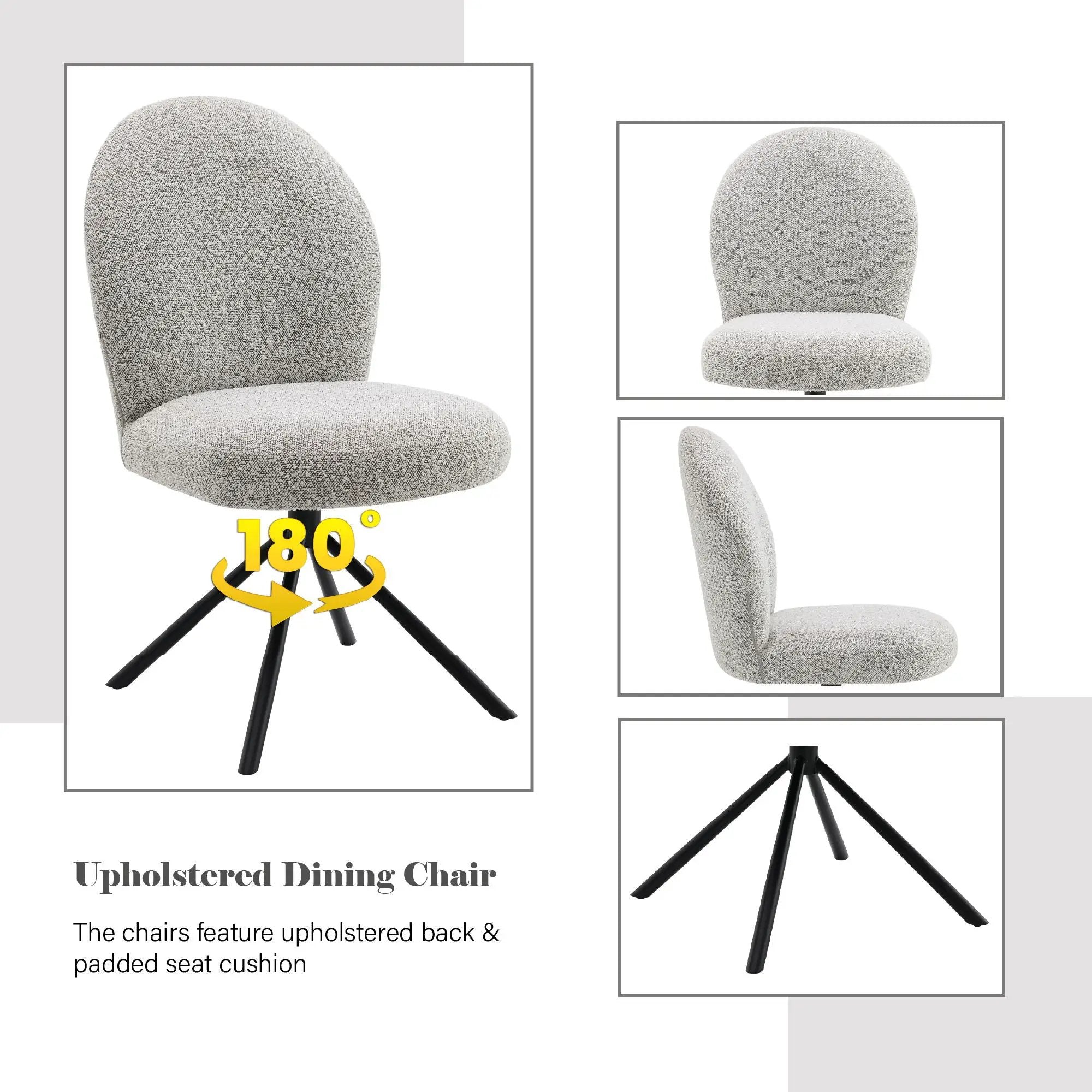 Side Chair With Swivel (Set of 2) - Gray by Unique Piece Furniture
