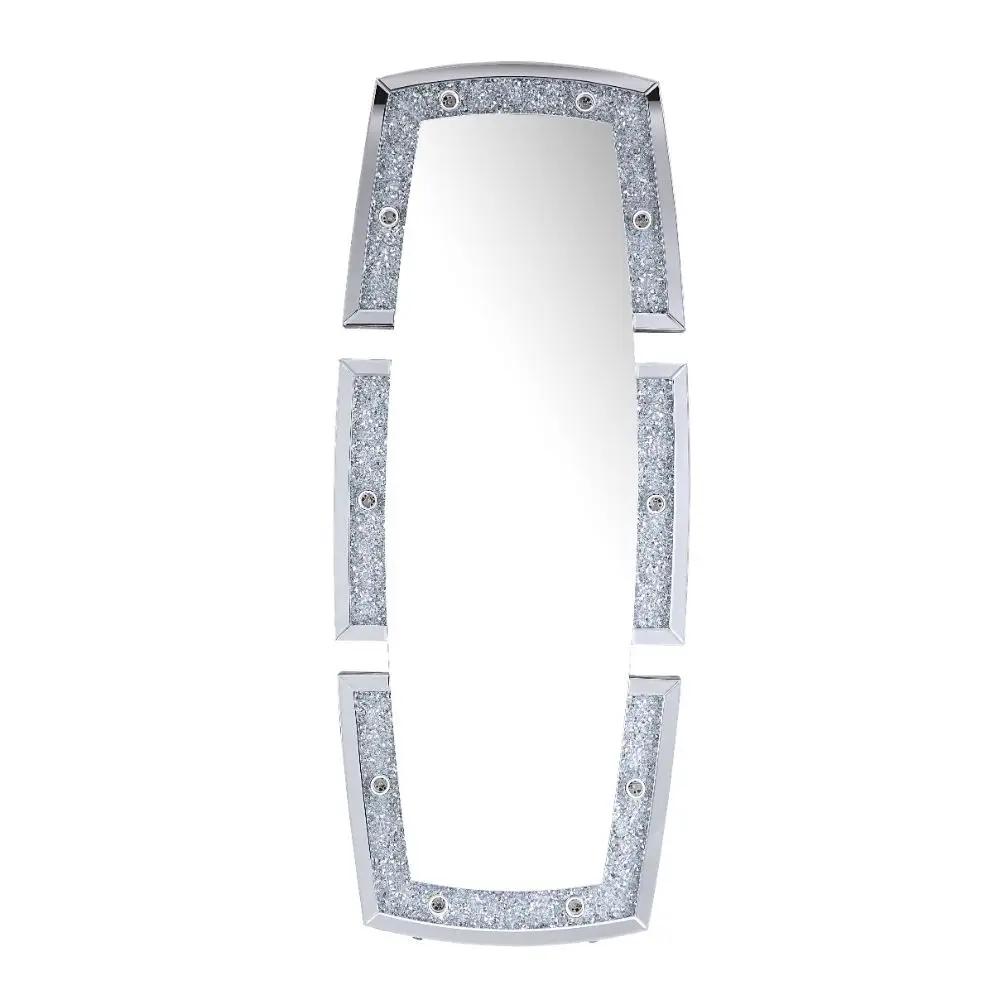Noralie - 63" X 26" Floor Mirror With Faux Diamonds - Mirrored by Unique Piece Furniture