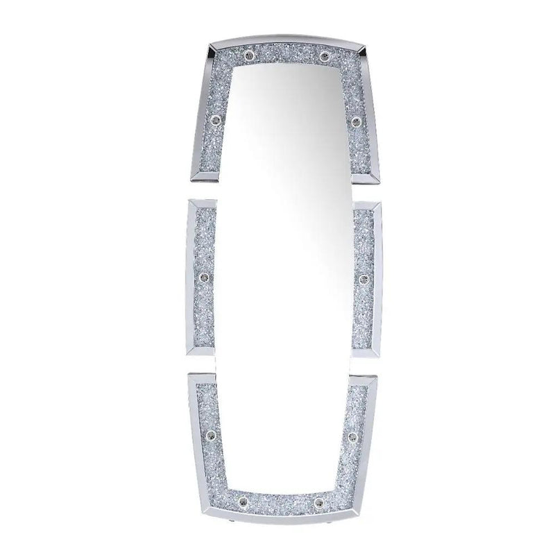 Noralie - 63" X 26" Floor Mirror With Faux Diamonds - Mirrored by Unique Piece Furniture