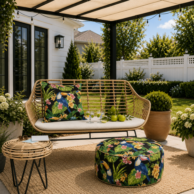 Outdoor Inflatable Ottoman 21"x21"x9" by HouseOfZazla