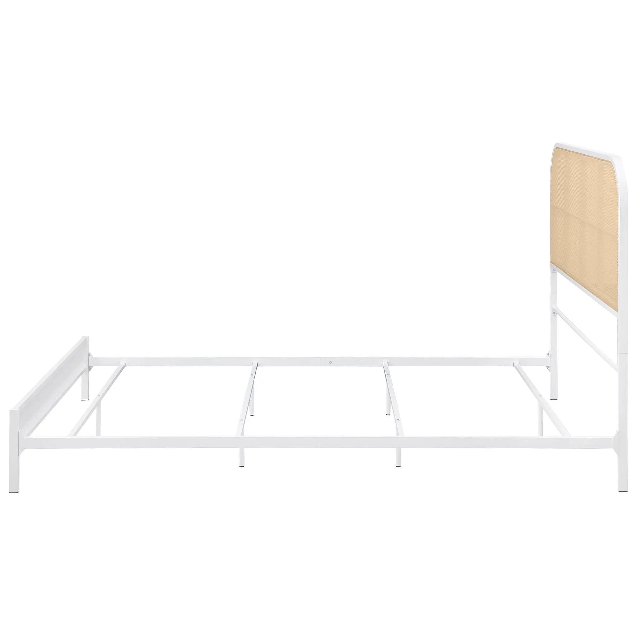 Amherst Radio Weave Rattan Metal Queen Bed White by Unique Piece Furniture