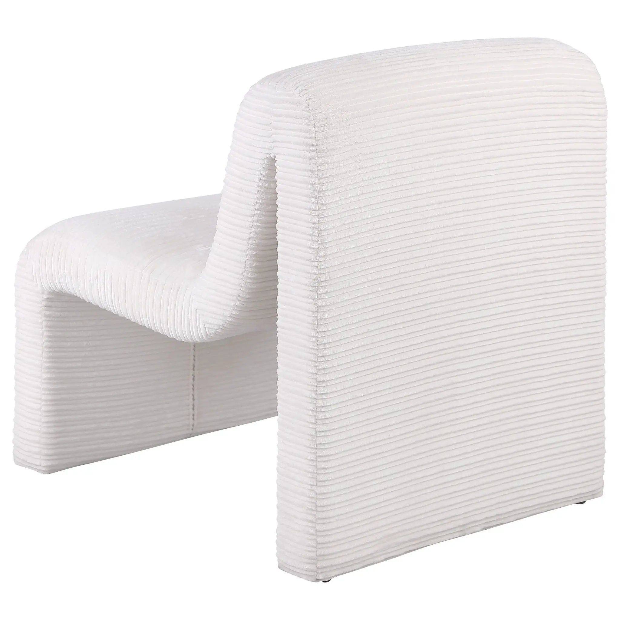 Drayton Upholstered Curved Armless Accent Chair Ivory by Unique Piece Furniture