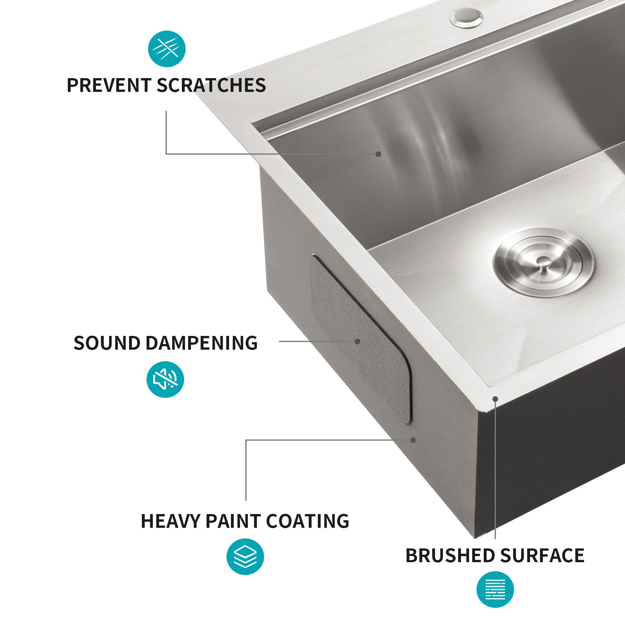 Drop In Kitchen Sink Stainless Steel 16 Gauge by HouseOfZazla
