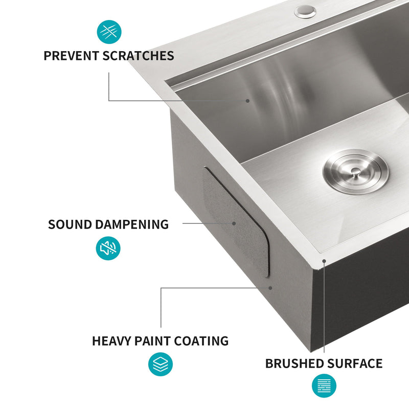 Drop In Kitchen Sink Stainless Steel 16 Gauge by HouseOfZazla