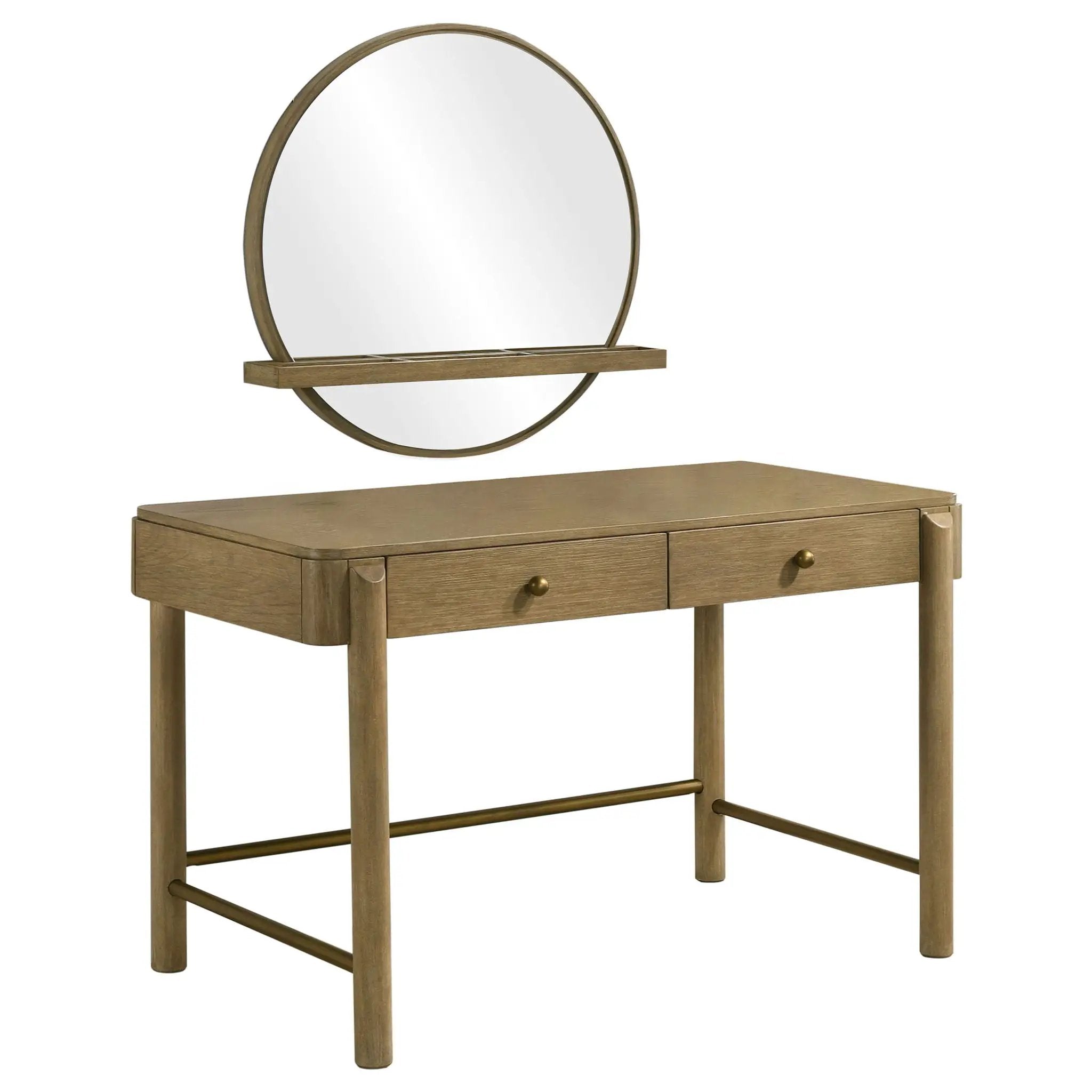 Arini 2-piece Makeup Vanity Table and Mirror Set Sand Wash by Unique Piece Furniture