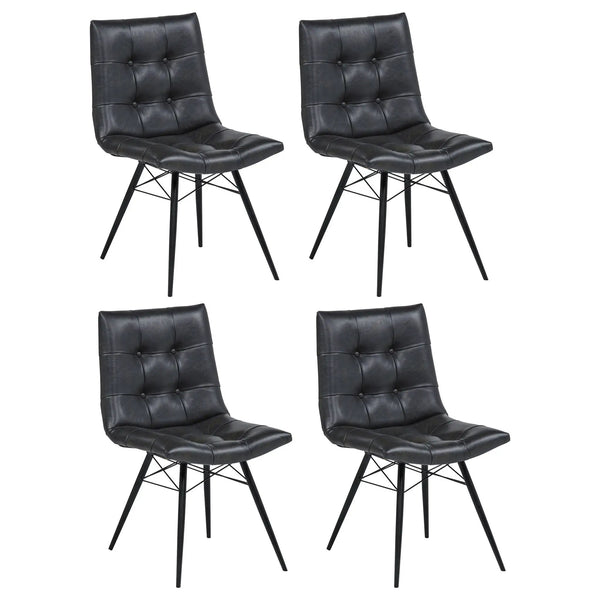 Tufted Back Dining Chairs (Set of 4) - Black