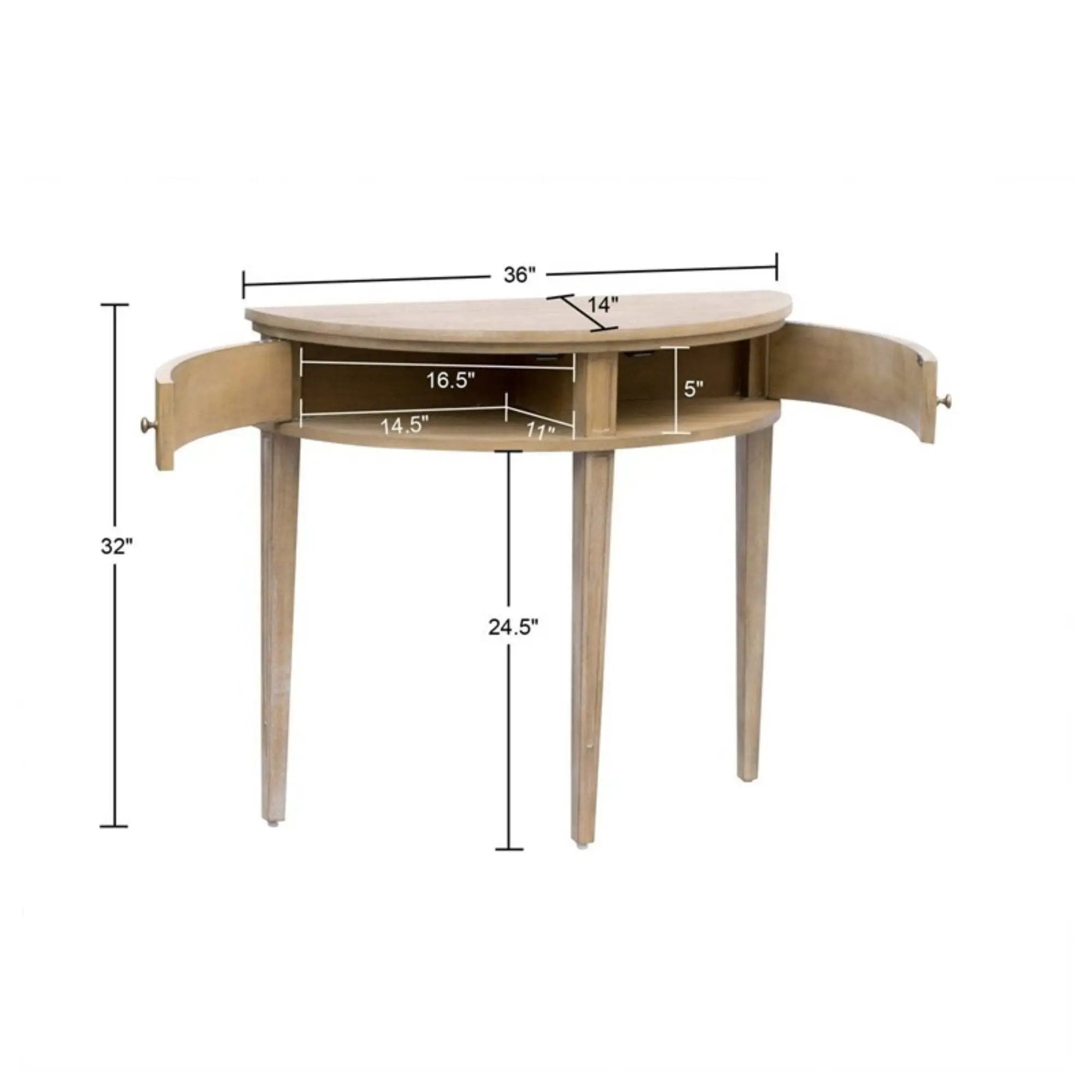 Vintage Inspired Storage Console Table With Fluted Doors by Unique Piece Furniture