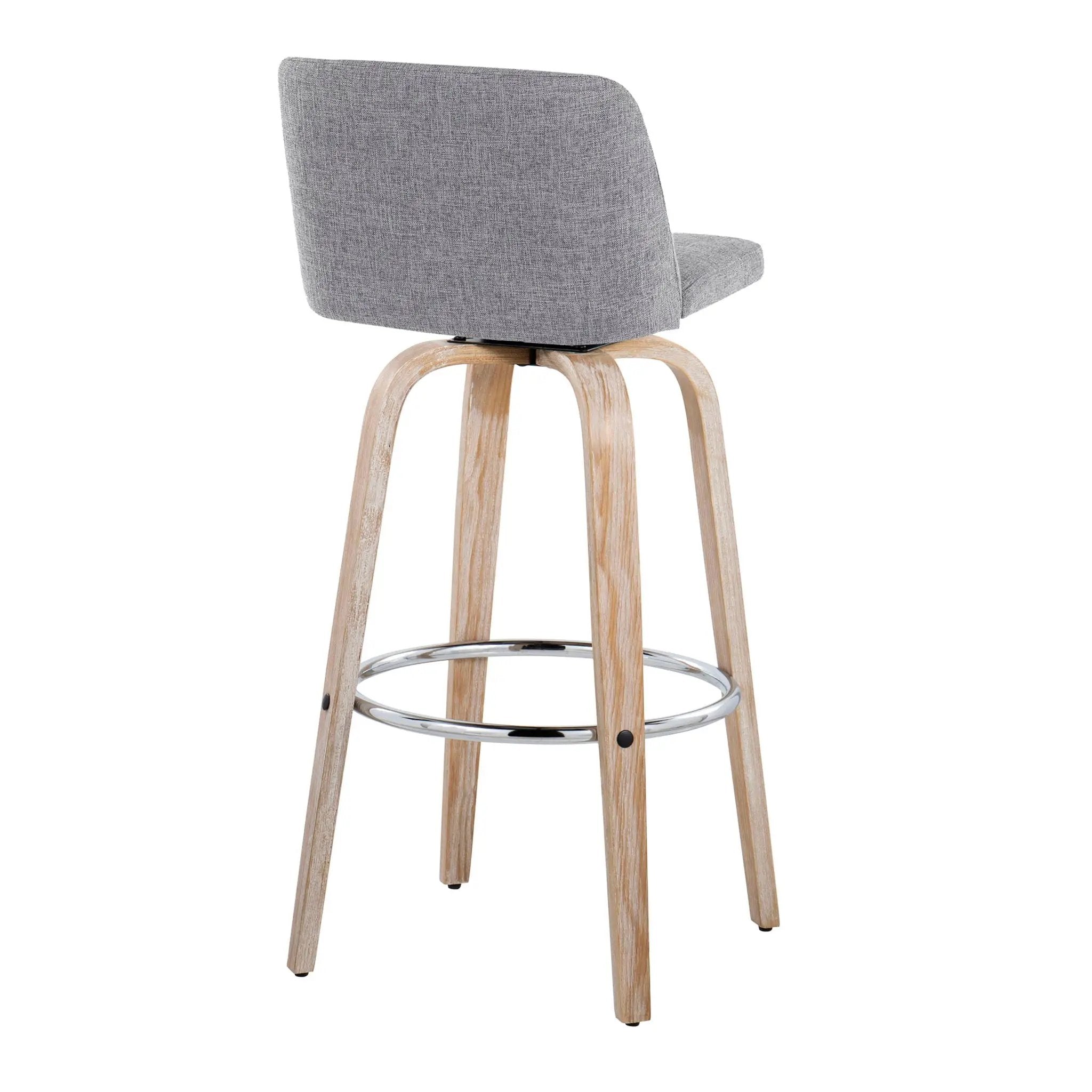 Toriano - Contemporary Fixed Height Barstool With Swivel & Round Footrest (Set of 2) by Unique Piece Furniture