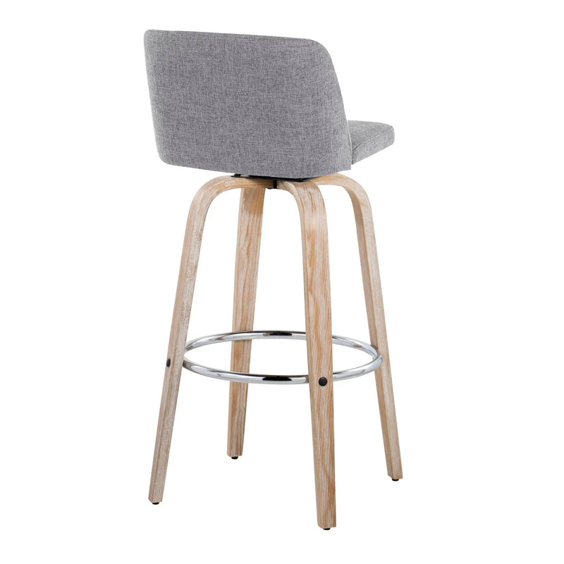 Toriano - Contemporary Fixed Height Barstool With Swivel & Round Footrest (Set of 2) by Unique Piece Furniture