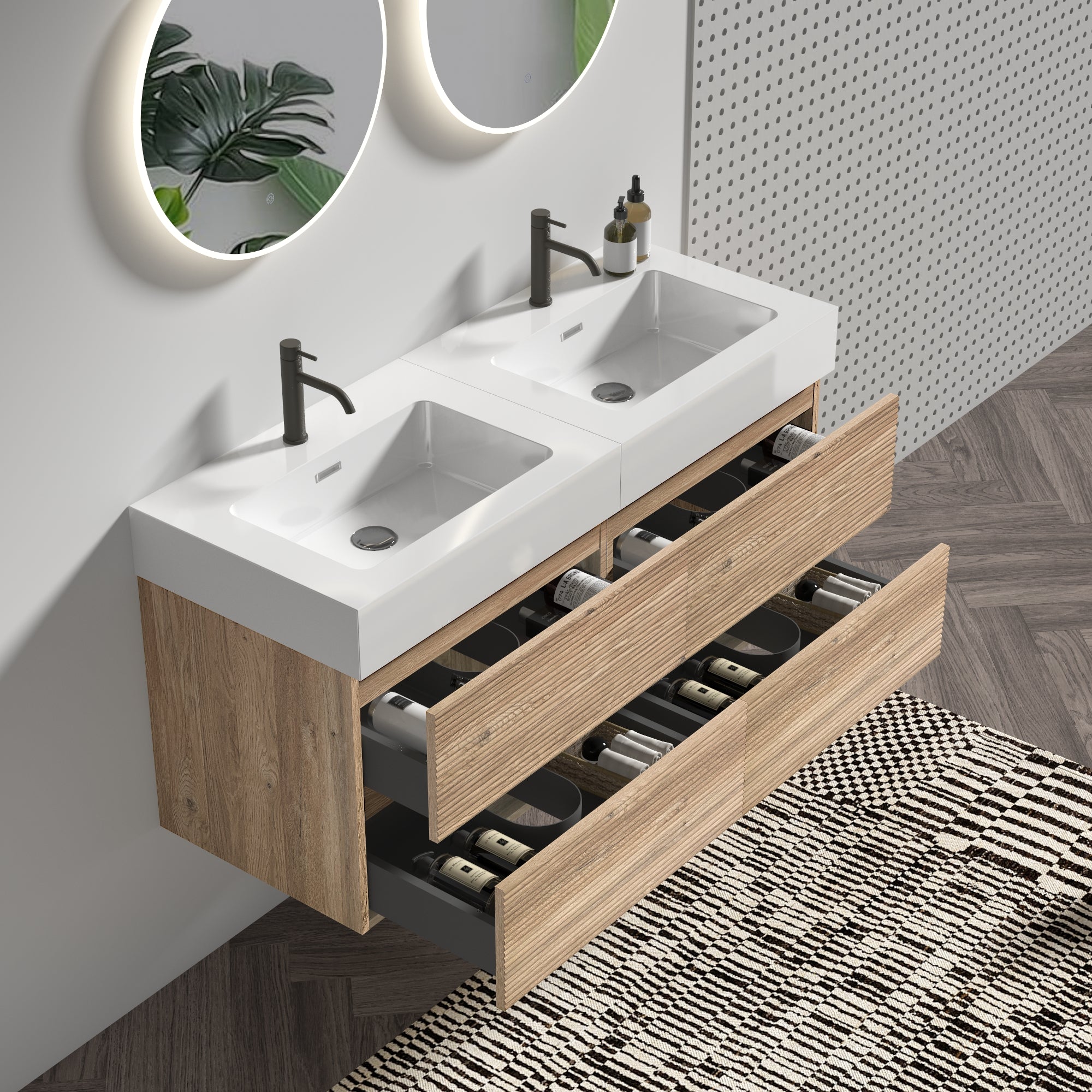 Grace 48" Bathroom Vanity with Double Drawers by HouseOfZazla