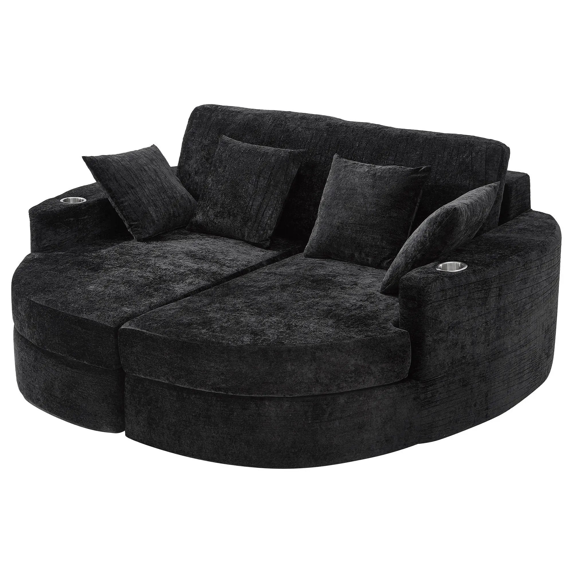 Boneless Design Upholstered Sofa Bed With Cup Holders by Unique Piece Furniture
