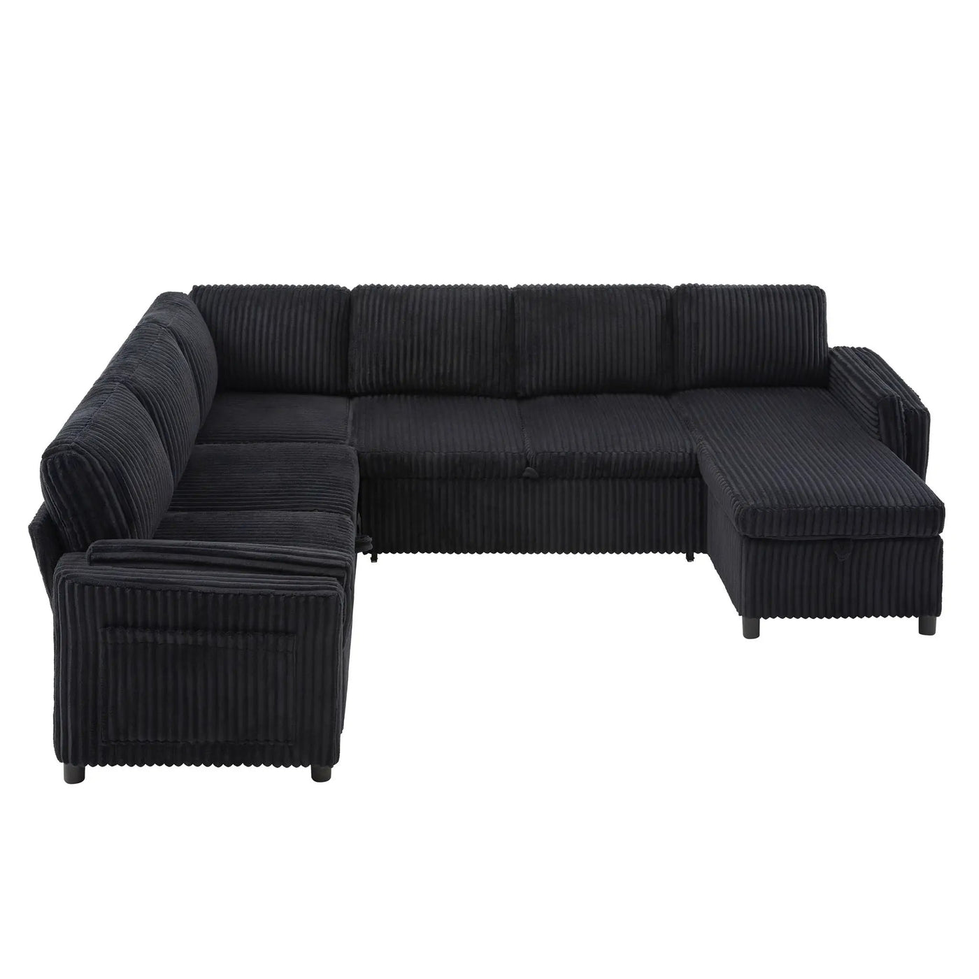 Convertible U-Shaped Sectional Sofa Bed With USB Ports And Storage by HouseOfZazla