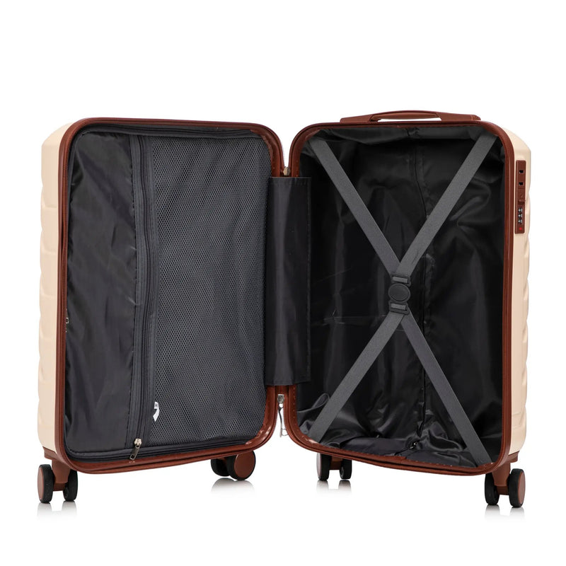 14'/20' 2-Piece Beige ABS Spinner Wheel Luggage Set by HouseOfZazla