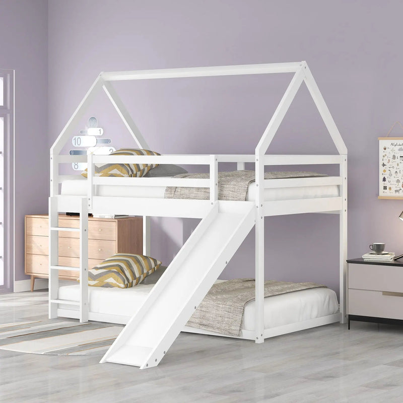 House Shape Bunk Bed With Slide And Ladder by Unique Piece Furniture