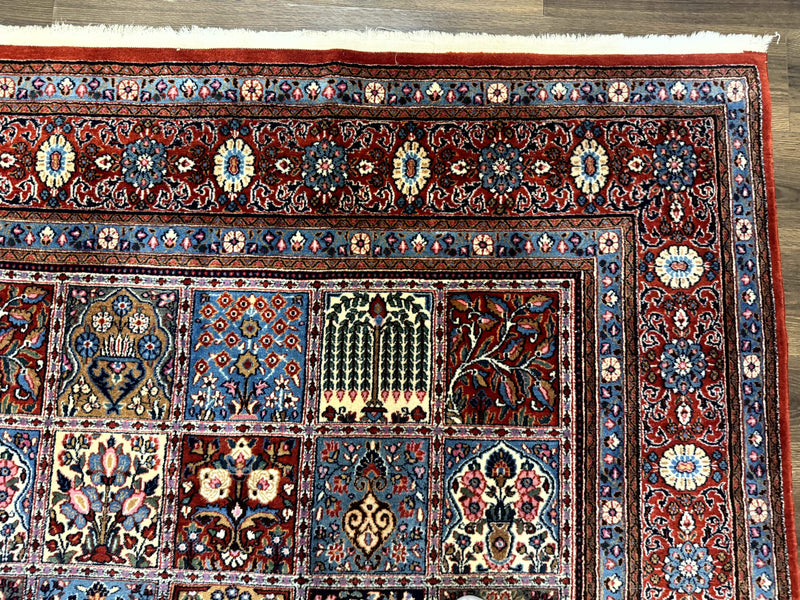 Wonderful Persian Qum Rug 10x13, Panel Design, Fine 260 KPSI, Signed, Red Multicolor by Jewel Rugs