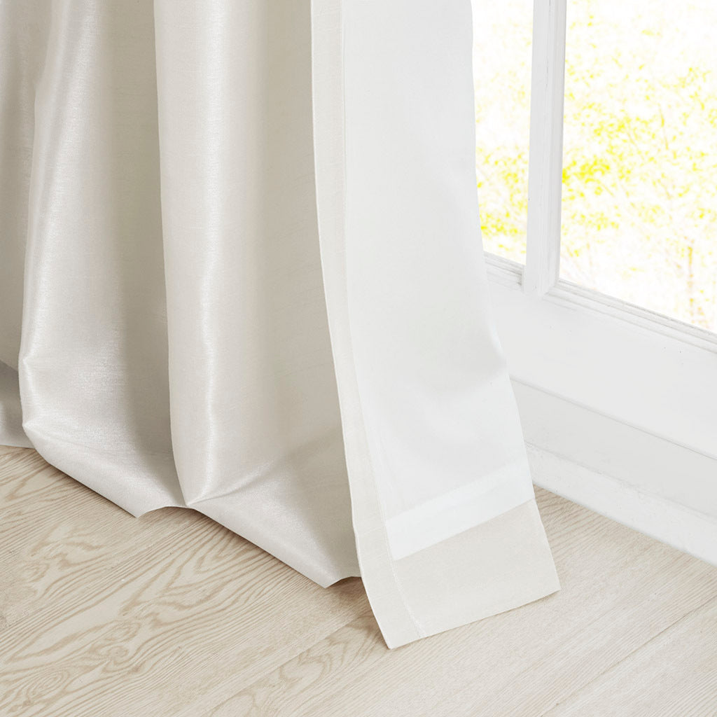 Twist Tab Lined Window Curtain Panel White 50x84 by HouseOfZazla