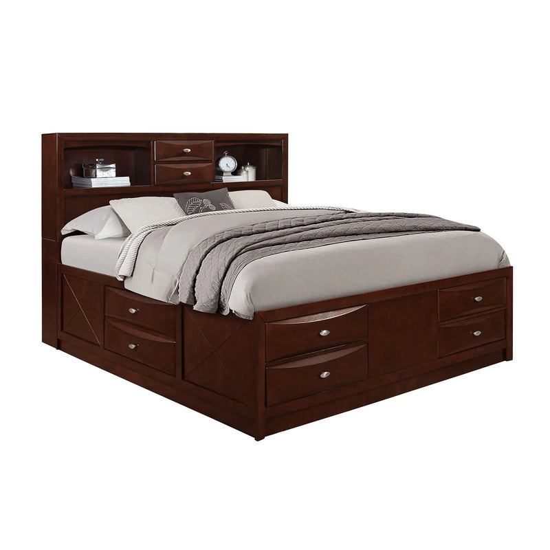 Lucille - 5 Piece Bedroom Set With Storage Drawers And Bookcase Headboard by Unique Piece Furniture