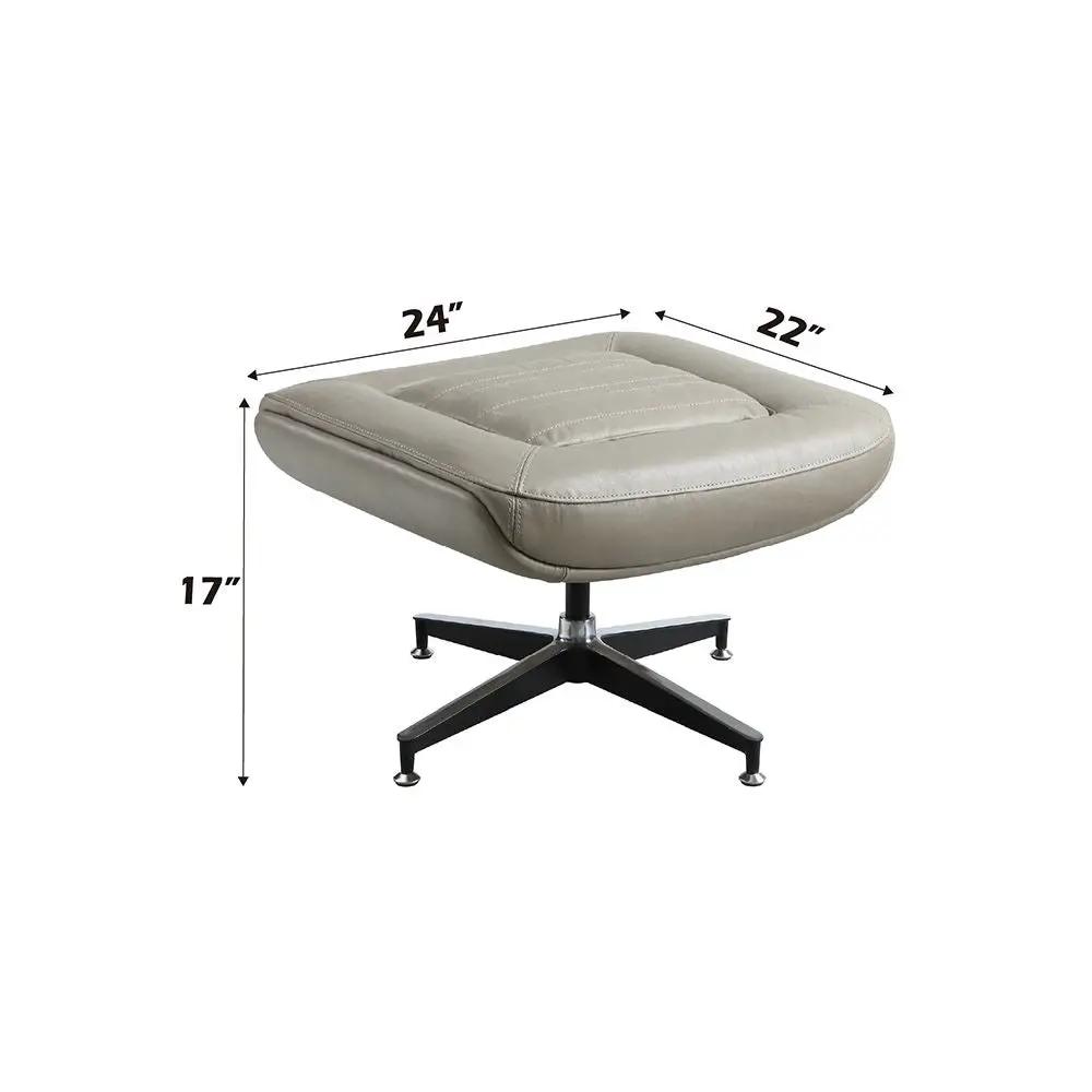 Piran - Ottoman - Twilight Top Grain Leather by Unique Piece Furniture