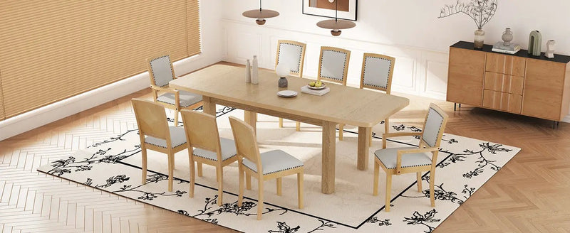 TOPMAX Rustic Extendable 84inch Dining Table Set by HouseOfZazla