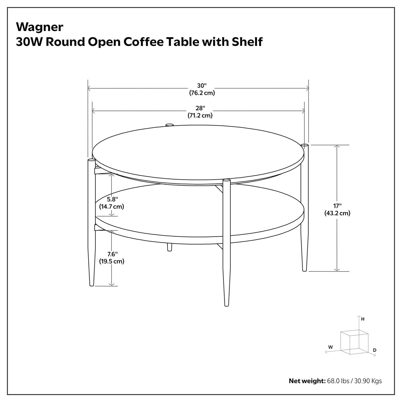 Wagner - Round Marble & Wood Table by Unique Piece Furniture