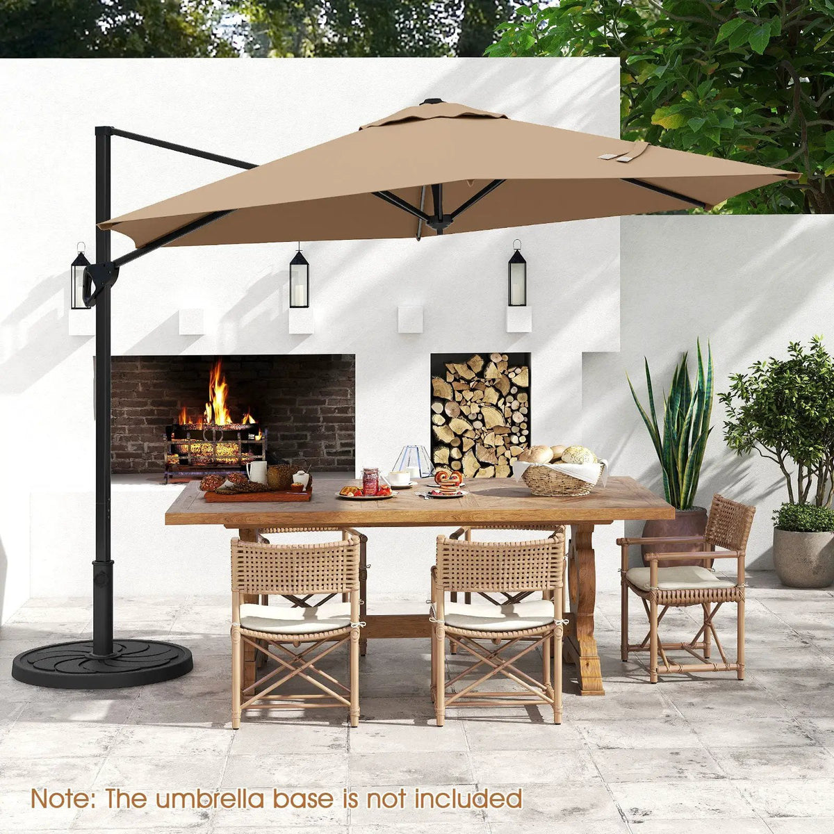 9 FT Cantilever Patio Umbrella with Vented Top and Sun-Protective Canopy, photo 3 of 24
