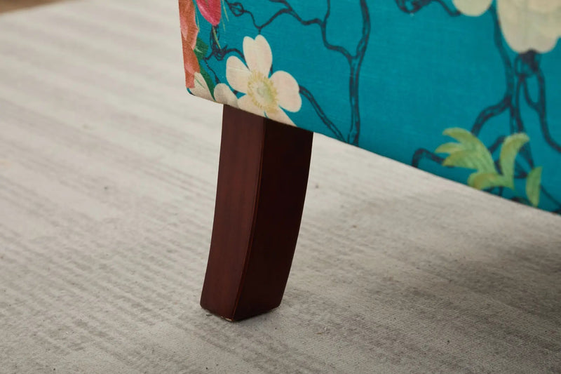 Modern Accent Chair with Retro Wood Legs - Floral by HouseOfZazla