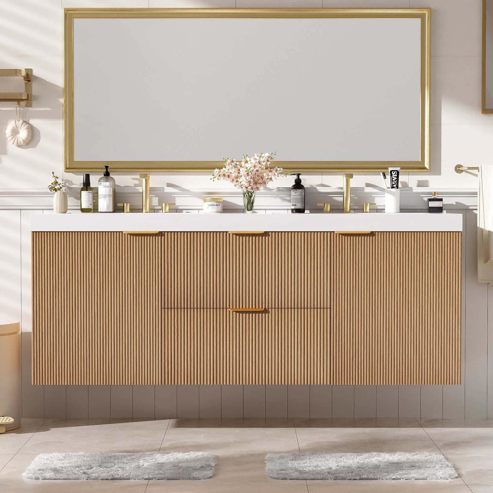 Modern Wall Mounted Bathroom Vanity, Soft Close Doors by Unique Piece Furniture