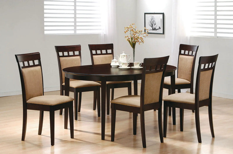 Gabriel Oval 60-inch Extension Leaf Dining Table Cappuccino by Unique Piece Furniture