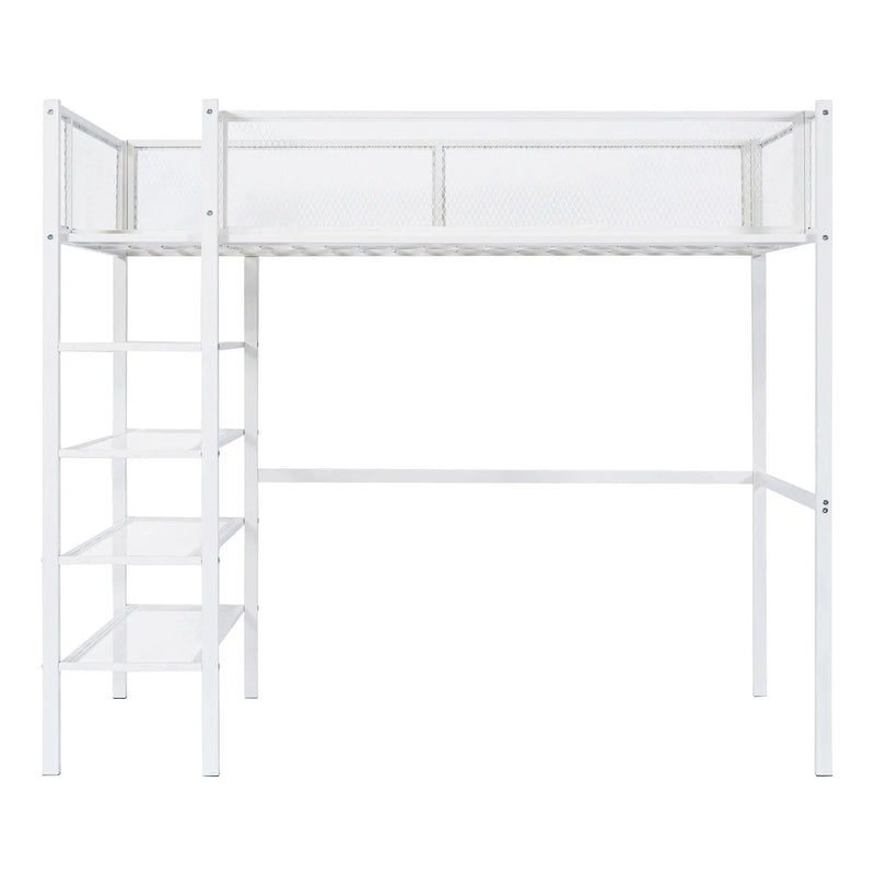 Loft Bed With 4 Tier Shelves And Storage by Unique Piece Furniture